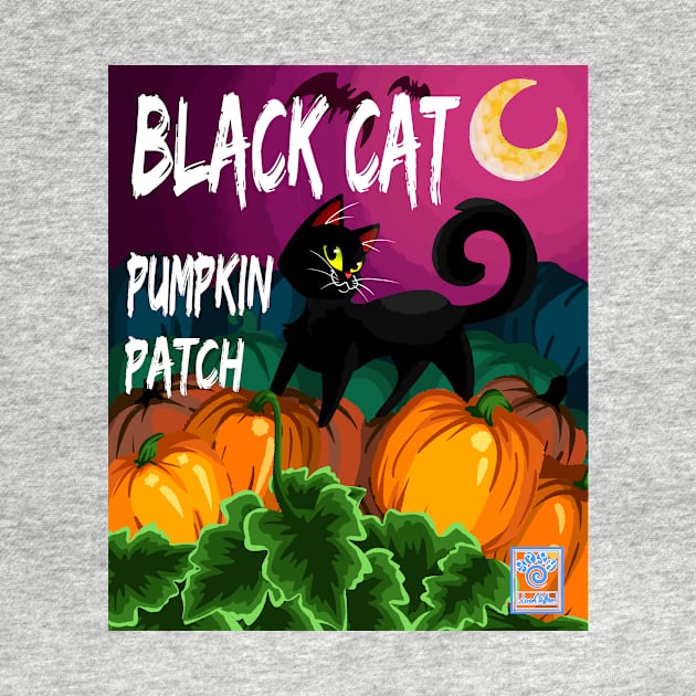 Black Cat Pumpkin Patch With Words by Snuggiepug